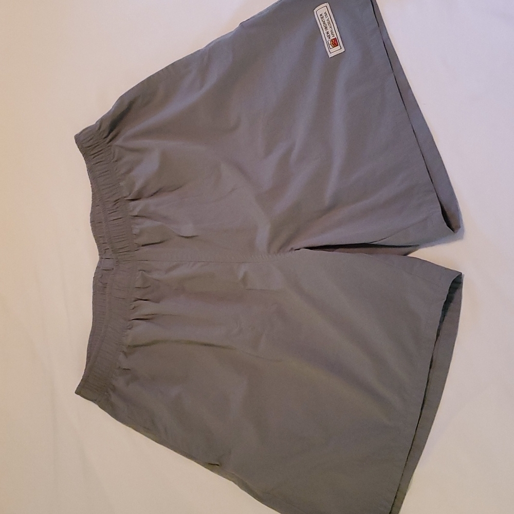 New Frontier men's athletic short. 4-way stretch. Unlined. Spruce green. Size L
